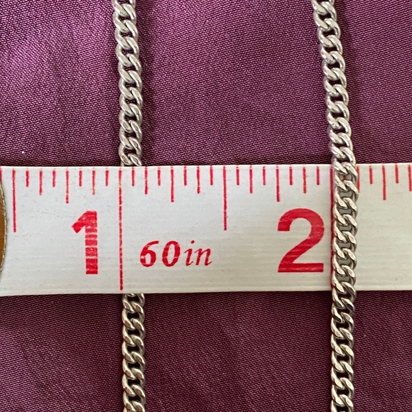 Agem I Sterling Silver Curb Neck Chain 30" - Picture 5 of 16